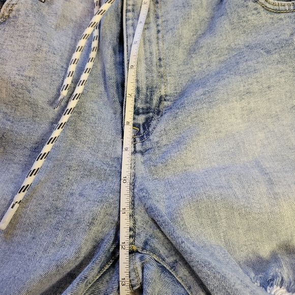 Celebrity Pink | Acid Wash Denim Jogger | Distressed and Elastic Waist | Large - Picture 12 of 15